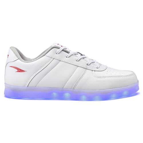 Image of ASIAN Men's Led Light High Glowing Dancing Multicolour Changing White Casual Sneaker Shoes with USB Cable Charging Shoes for Men's & Boy's Disco