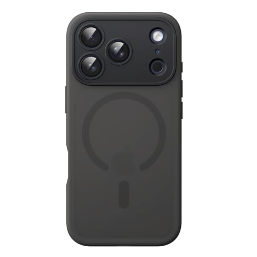 Image of JETech Magnetic Matte Case for iPhone 17 Pro, Black | Compatible with MagSafe, Translucent Frosted Soft TPU Cover, Anti-Yellowing, Anti-Fingerprint, Shockproof
