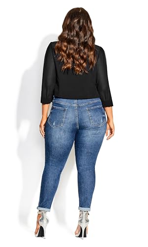 City Chic Women's Plus Size Cropped Blazer Jacket3