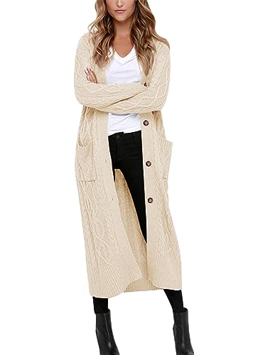 Danedvi Women's Long Cardigans Long Sleeve Cable...