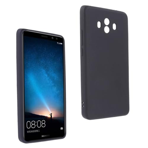 REY Funda Carcasa para Huawei Mate 10, Anti-Deslizante Negra, Elegante y Ligera, TPU Flexible Premium