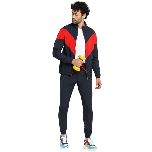 Image of YUUKI MEN MENS NSP CHEV TS 1 Track Suit, GREY /RED, XL