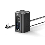 TenTrend Power Strip Tower (230W), 14-in-1 USB-C Charging Station Tower with 2000J Surge Protection, 5FT Extension Cord with 6 AC Outlets & 8 USB Ports for Home Office Dorm Essentials