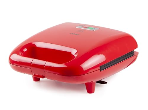 DOMO DO9242W Snackmaker 5-en-1 – Croque Monsieur – Gaufrier – Donut Maker – Formes d’Animaux – Gaufres sur Bâtonnet – Rouge
