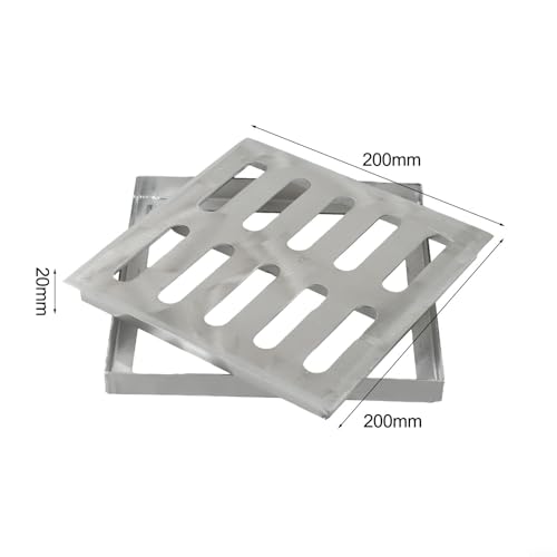 Outdoor Drain Cover, 6/8/12 Inch Square Drainage, Heavy Duty Yard Drain Channel Grate, Sewer Grate and Frame for Yard Driveway Water Drain Grates Outdoor Driveway Concrete(8 x 8 Inch) - Thumbnail 6