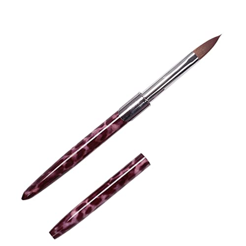 Pennello per Unghie in Acrilico Penna in Rame con Stampa Leopardata, Pennello per Unghie Professionale in Polvere per Nail Art, Pennello per Disegno per Pittura per Unghie Morbida
