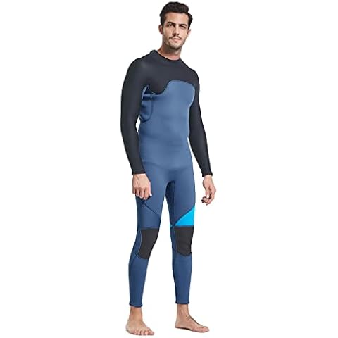 YUSHUREN Wetsuits for Men 3MM Neoprene Long Sleeve Back Zip Full Body Dive Suit Swimsuit for Diving Snorkeling Surfing Swimming (Color : Blue, Size : Aldult/XL) Cover