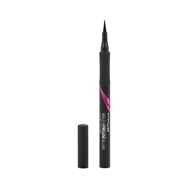 Maybelline-Eyestudio-Master-Precise-All-Day-Liquid-Eyeliner-Black-0034-Ounce Maybelline Eyestudio Master Precise All Day Waterproof Liquid Eyeliner Makeup, Black, 1 Count (Packaging May Vary)