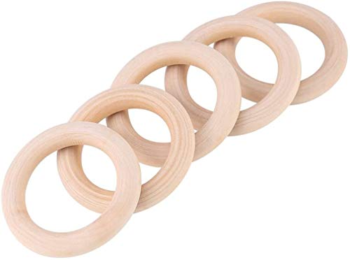 Image of 5PCS Natural Wooden Craft Rings 125mm /4.92inch Unfinished Wood Loop Circle Pendant Connectors Jewelry Making Accessory