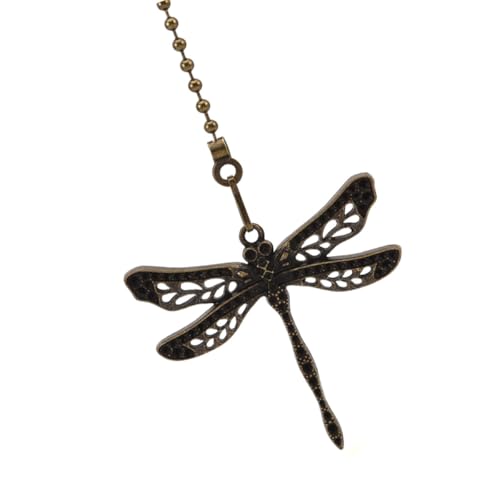 NOLITOY Cadena Extensora para Ventilador de Techo de Aleación de Zinc Decorativa y Resistente Cadena de Repuesto para Tirador de Ventilador y Lámpara Diseño Retro con Colgante de Libélula