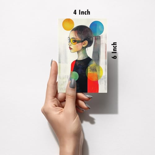Image of SiddArtify Modern Portrait Wall Art Prints Set - Fashion Illustration Poster Decor for Living Room Bedroom Office - Set of 2-4x6 Inch - Board (Pack of 6) - Sticker (Pack of 6)
