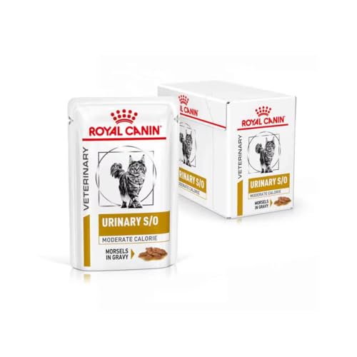 Royal Canin Veterinary Urinary s/o Moderate Calorie | 12 x 85 g | Alimento completo para gatos | Para disolver cálculos de estruvita | Bajo valor RSS