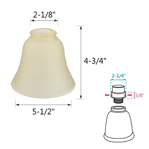 Image of Aspen Creative 23171-4 Transitional Amber Ceiling Fan Replacement Glass Shade. 2-1 /8 inchFitter, 5-1 /2 inchDiameter x 4-3 /4 inchHeight. 4 Pack