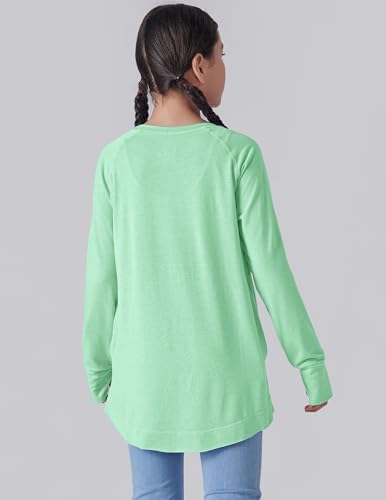 Image of Liberty Pro 2-Pack Girls' Loose Fit Long Sleeve Tunic Tops with Pockets and Thumb Holes, Casual T Shirts for Tween Kids