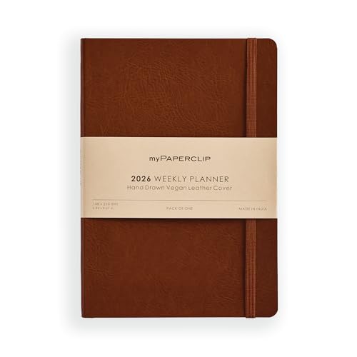 myPAPERCLIP 2026 Weekly Planner | A5 Size | Italian Vegan Leather...