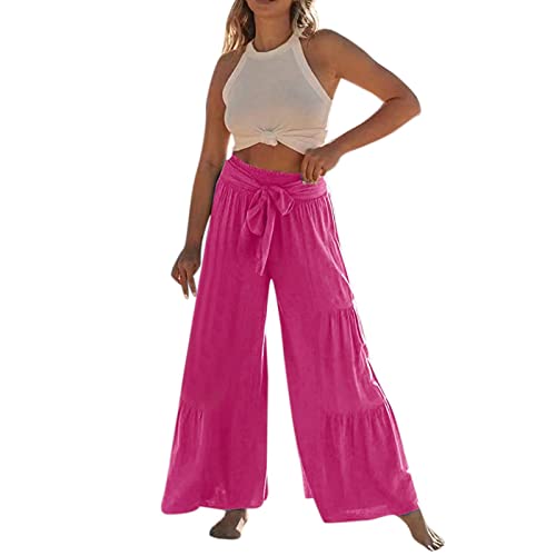 Pantalon fluide grande taille taille haute contre la chaleur