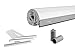 Produktbild Schellenberg 20094 Rolladenpanzer Set PVC Mini für 40 mm Stahlrohrwellen  120 x 140 cm weiß, in der Breite kürzbar, inkl. Rolladen Aufhängungen, Alu-Endleiste, Anschlagstopfen