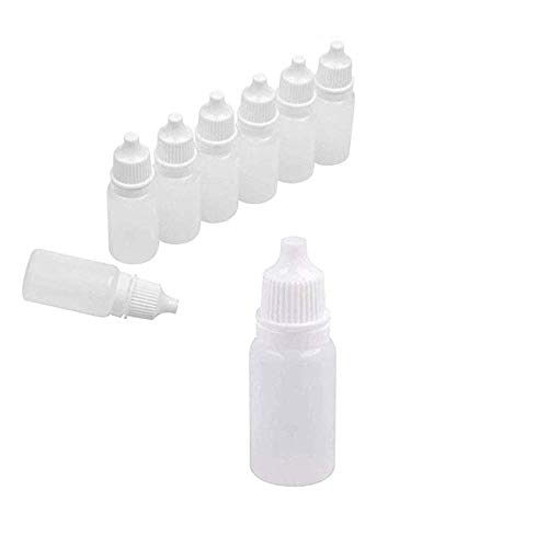 Wohlstand 50 Pcs Botellas plásticas tipo cuentagotas,plástico Liquid Botella de 15 ml, con tapa Cover