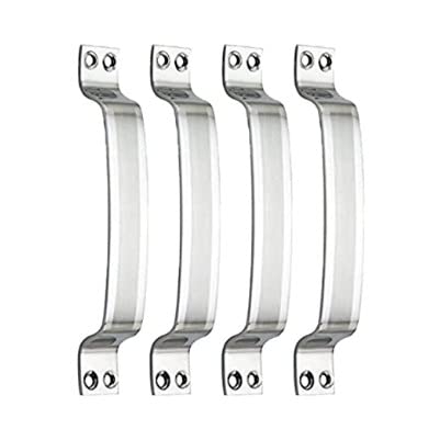 Sun Shield Stainless Steel for Home & Kitchen Doors/Cabinet/Window Handles - D Curve - 6 inch - Set of 4 pcs