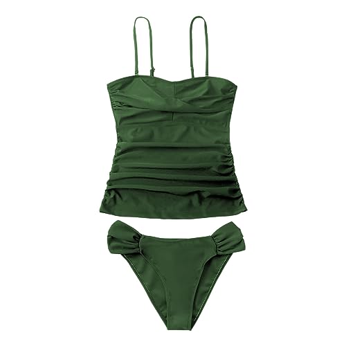 Maillot de Bain Tankini Deux Pièces pour Silhouette Généreuse en Taille M