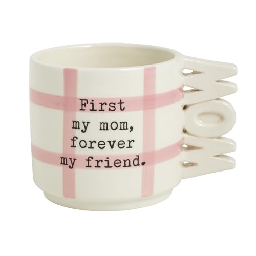 Mug cerámico rosa Mud Pie con asa MOM 14 oz miniatura 1