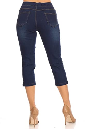 Women's Capri Jeans Skinny Jeggings Pull-On Denim Capris Pants with Pockets Regular & Plus Size3