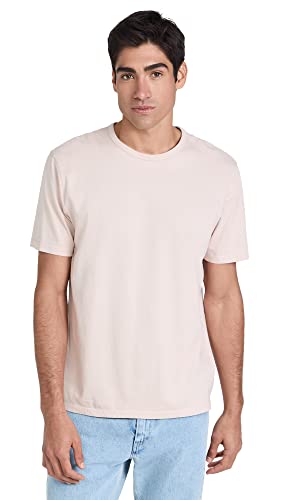 Vince Men's Garment Dye Short Sleeve Crew Neck Tee, Washed Rosewater, Small #TOP14