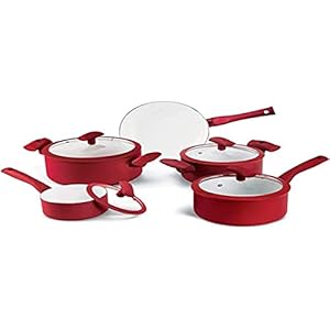 Conjunto De Panelas 5 Peças Vermelho Hercules