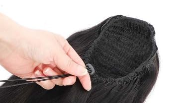 Miniatura 2 de Extensiones de cabello humano ondulado natural, 3.53 onzas, cabello brasileño ondulado con cordón, cola de caballo sin procesar, grado 10A, cola de