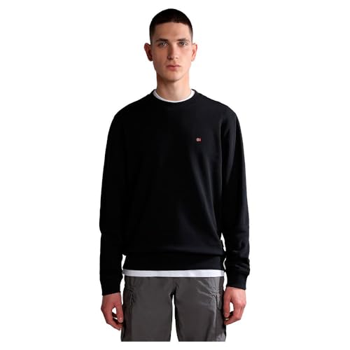 Sweat Balis Napapijri noir homme M en coton premium aux finitions robustes
