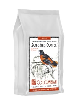 Thanksgiving Coffee "SongBird Colombian Dark Roast" Dark Roasted Organic Shade Grown Whole Bean Coffee - 12 Ounce Bag