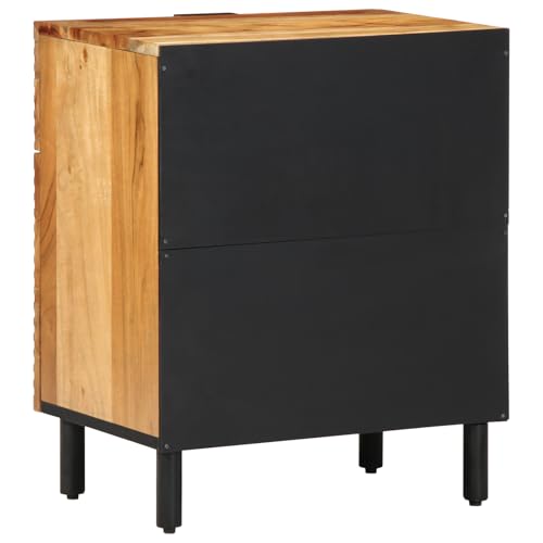 Table de chevet compacte en bois d'acacia pour optimiser les petits espaces - 5