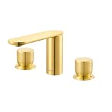 Ruvati Fabio Two Handle Widespread Fluted Luxury Knob Bathroom Faucet in Brushed Gold - RVF5235SG