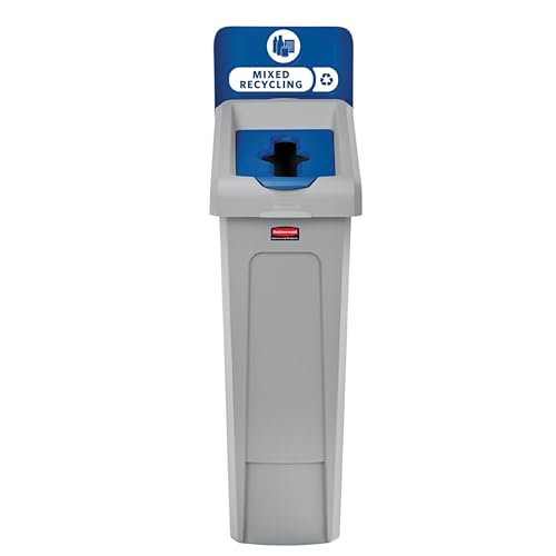 Image of Rubbermaid Commercial Products SLIM JIM Recycling Station 1-Stream Mixed Recycling Bin /Can /Kit /Station, 23 GAL, for Kitchens /Classrooms /Offices /Back of House /Higher Education /Commercial Facilities