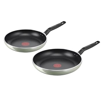 Lagostina Matcha, Set di 2 Padelle 24 e 28 cm con rivestimento in Titanio Antiaderente per Tutti i Piani Cottura, Tecnologia Thermo-Signal, Cottura Uniforme, Senza PFOA, Piombo e Cadmio