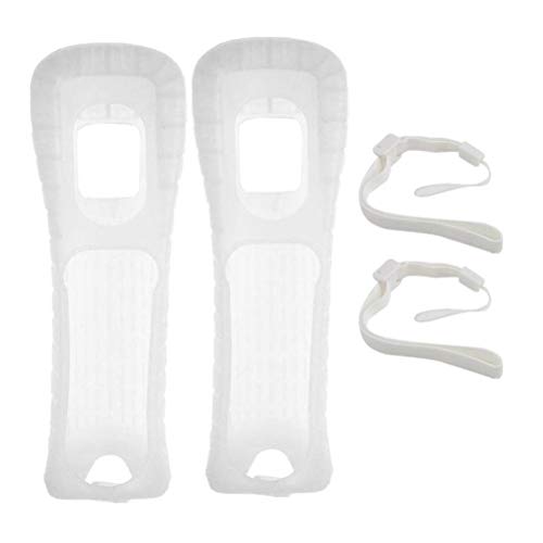 Silikonhülle und Armband für Wii Fernbedienung, Wii Controller Schutzhülle mit Armband, 2 Teile, rutschfest, verschleißfest und langlebig