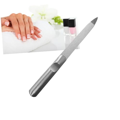 Healeved Raspa Per Unghie Acciaio Inossidabile Doppia Faccia Strumento Manicure Professionale Per Unghie Naturali e Artistiche Design Ergonomico e Leggero Per Uso Domestico e Saloni