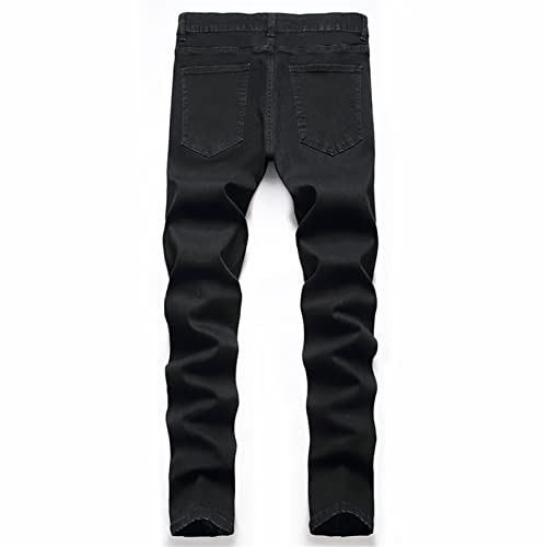Maiyifu-GJ Men Ripped Skinny Biker Jeans Distressed Ankle Zipper Denim Pants Destroyed Skinny Jean Trousers with Side Zippers2