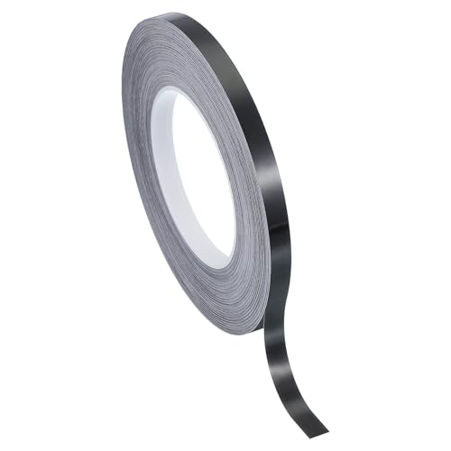 Ruban polyester métallisé brillant effet miroir noir 10mm adhésif résistant pour art et design