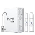 SMONET Tankless Reverse Osmosis System: Advanced 7-Stage Filtration 600 GPD with Smart LED Faucet Under Sink RO Water Filtration Systems 2:1 Pure to Drain NSF 58/372 with Additional CB&RO Filters