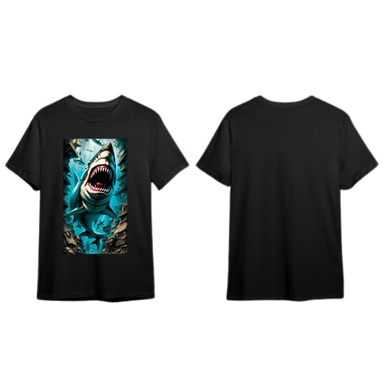 DigiProw Shark Black Tshirt with Multiple Shark