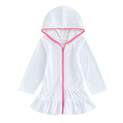 Toddler Baby Swim Cover Up Boy Girl Terry Cloth Hooded Zip-up Cover Ups for Swimwear Summer Beach Bathing Suits Wraps