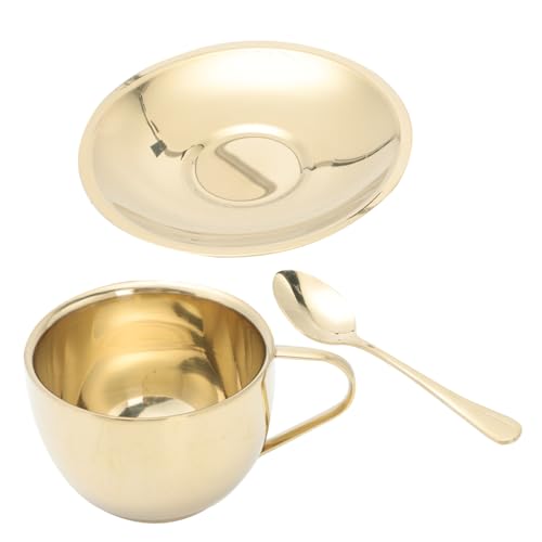 Abaodam ステンレス製ライトラグジュアリーコーヒーマグ 工業風デザイン 西洋風午後のティーカップ 家用おしゃれテーブルウェア 点