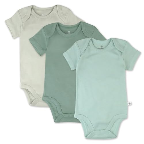 Image of HonestBaby unisex-baby 3-pack Short Sleeve Bodysuits One-piece 100% Organic Cotton for Infant Baby Boys, Girls, Unisex