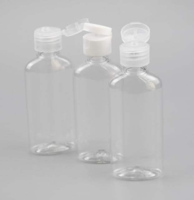 Miniatura 4 de Pixeldot 20 PCS de 2.0 fl oz2oz PET vacío botella exprimible ovalada con tapa abatible