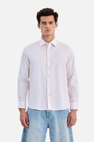 Image of SNITCH Men Casual & Formal Shirt | Regular Fit Full Sleeve Spread Collar Solid Style | 100% Cotton Breathable Woven Fabric for Everyday Wear & Stylish Office Outings
