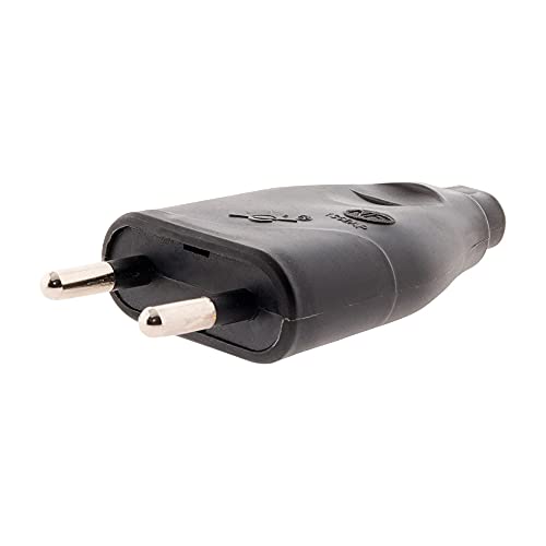 Fiche mâle 2P 6A - noir - Zenitech