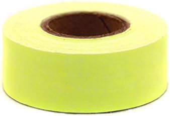 ChromaLabel 1 Inch Clean Remove Color Code Tape, 500 Inch Roll, Fluorescent Yellow