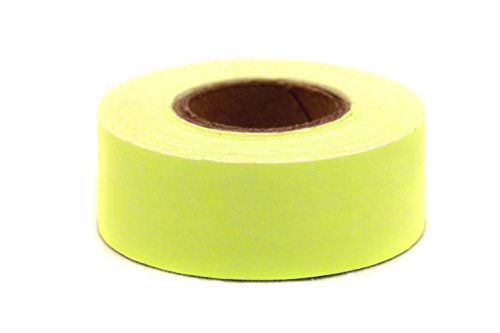 Chromalabel 1 Inch Clean Remove Color Code Tape, 500 Inch Roll, Fluorescent Yellow #TOP4