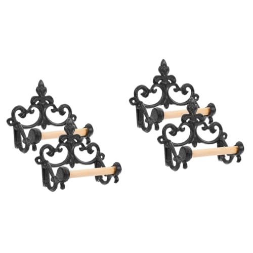 HOMSFOU 2 Set Porta Carta Igienica Da Muro in Ferro Battuto Stile Con Mensola Per Bagno Portarrolli Resistente E Funzionale Per Carta E Salviette Umidificate 2 Pezzi